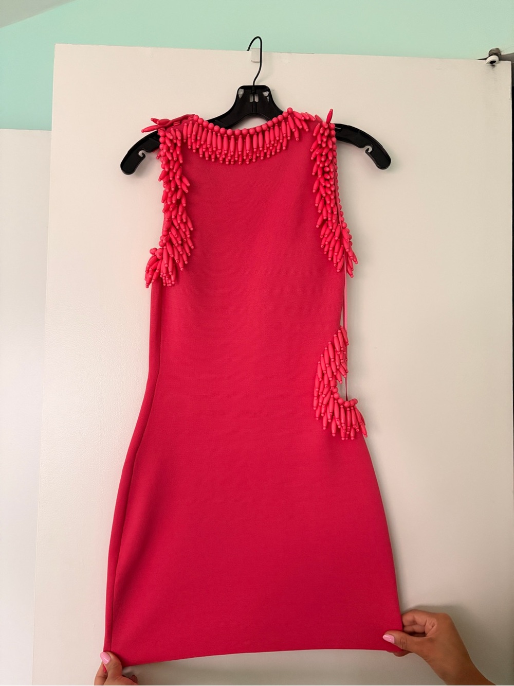 cult gaia Hot Pink Beaded Mini Dress - Picture 2 of 5